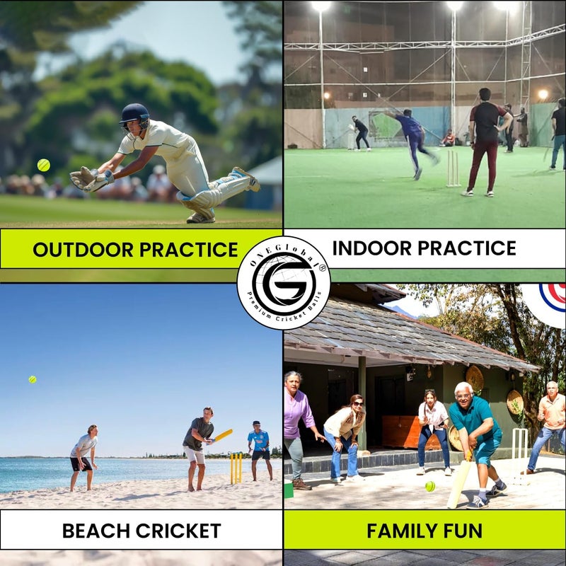 ONEGlobal Soft Rubber Cricket Ball for Practice | Outdoor & Indoor Practice Cricket Ball with Core & Stitched Seam | Realistic Feel, True Bounce & Swing for Practice, Honing Skills & Family Fun - Image 5